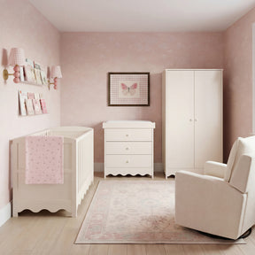 Bebe & Beyond Dancer Cot Bed, Dresser & Wardrobe 3 Piece Nursery Furniture Set - Cashmere 1