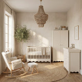 Bebe & Beyond Dancer Cot Bed, Dresser & Wardrobe 3 Piece Nursery Furniture Set - Cashmere 2