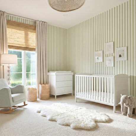Bebe & Beyond Dreamer Cot Bed & Changer Two Piece Nursery Furniture Set - White 3