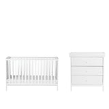 Bebe & Beyond Dreamer Cot Bed & Changer Two Piece Nursery Furniture Set - White 4