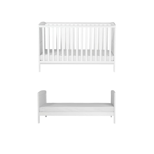 Bebe & Beyond Dreamer Cot Bed & Changer Two Piece Nursery Furniture Set - White 6