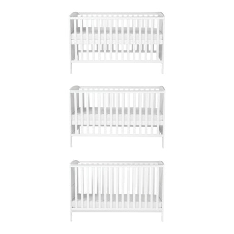 Bebe & Beyond Dreamer Cot Bed, Wardrobe & Changer Three Piece Nursery Furniture Set - White 6