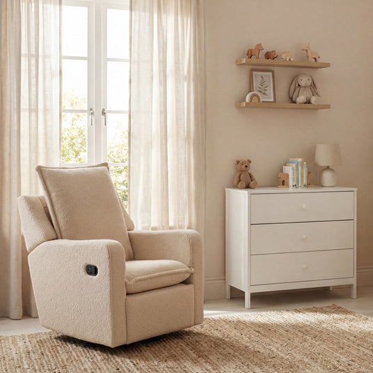 Bebe & Beyond Nestler 360 Reclining Nursing Chair - Oat Ted 2