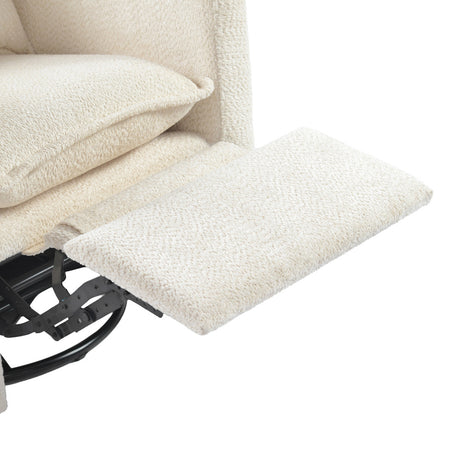 Bebe & Beyond Nestler 360 Reclining Nursing Chair - Off White Boucle 11