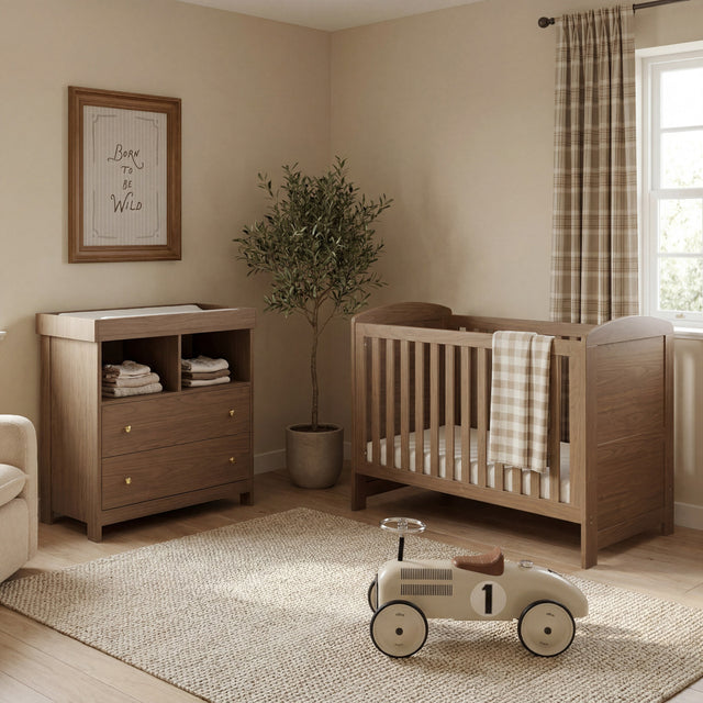 Bebe & Beyond Seeker Cot Bed & Changing Unit 2 Piece Nursery Furniture Set - Drift 1