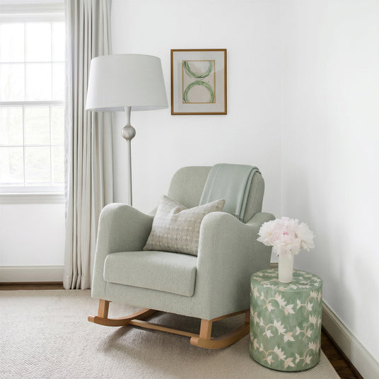 Bebe & Beyond Soother Nursing Chair - Sage Boucle 2