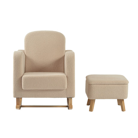 Bebe & Beyond Soother Nursing Chair & Stool - Oat Ted 3