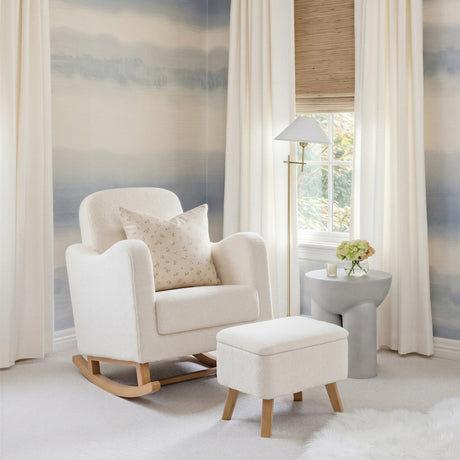 Bebe & Beyond Soother Nursing Chair & Stool - Off White Boucle 2