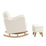 Bebe & Beyond Soother Nursing Chair & Stool - Off White Boucle 4