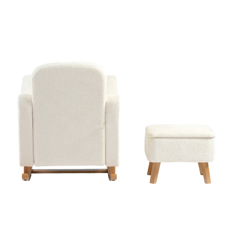 Bebe & Beyond Soother Nursing Chair & Stool - Off White Boucle 5