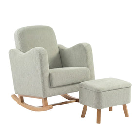 Bebe & Beyond Soother Nursing Chair & Stool - Sage Boucle 1