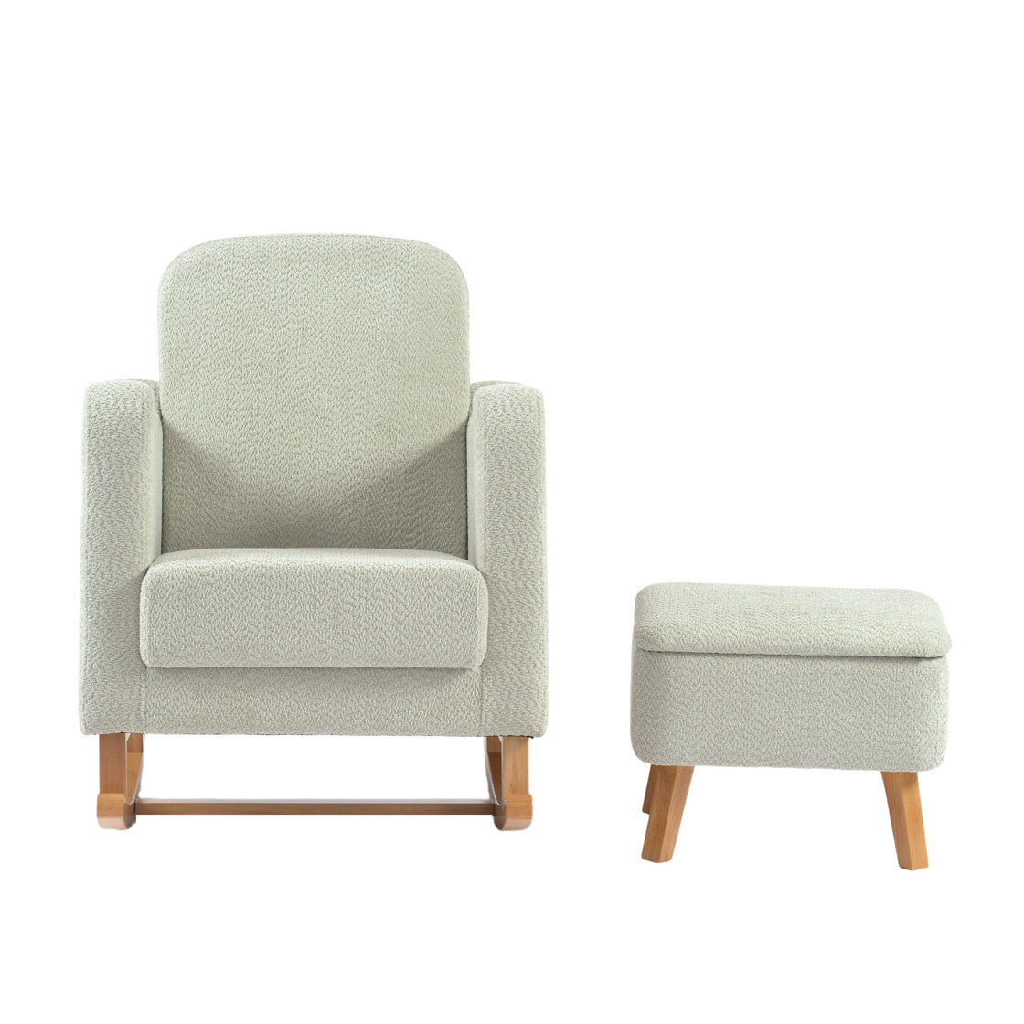 Bebe & Beyond Soother Nursing Chair & Stool - Sage Boucle 3