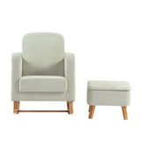 Bebe & Beyond Soother Nursing Chair & Stool - Sage Boucle 3