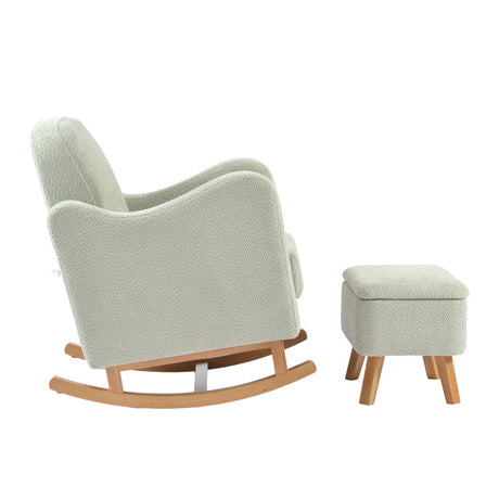 Bebe & Beyond Soother Nursing Chair & Stool - Sage Boucle 4