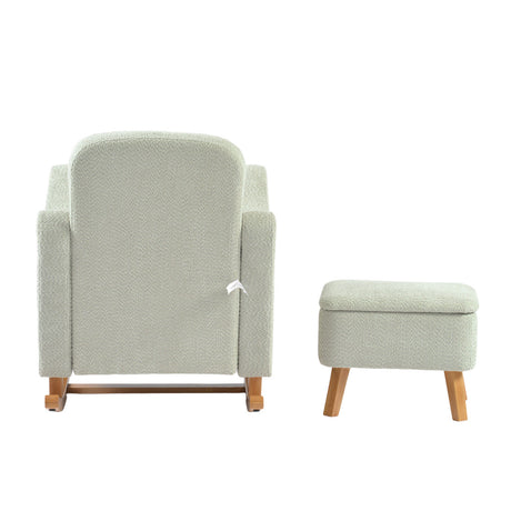 Bebe & Beyond Soother Nursing Chair & Stool - Sage Boucle 5