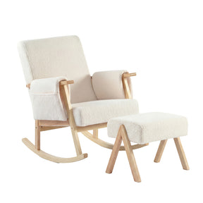 Bebe & Beyond Storyteller Nursing Chair & Stool - Off White 1