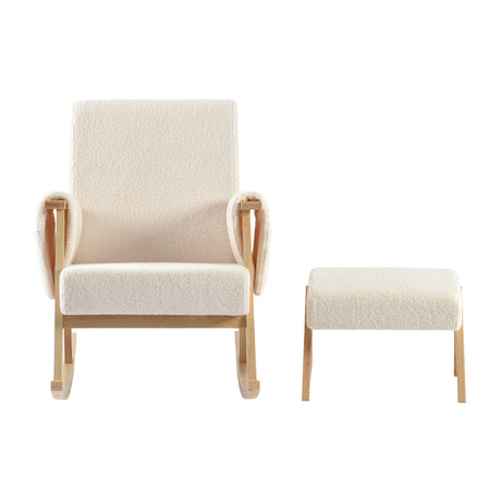 Bebe & Beyond Storyteller Nursing Chair & Stool - Off White 3