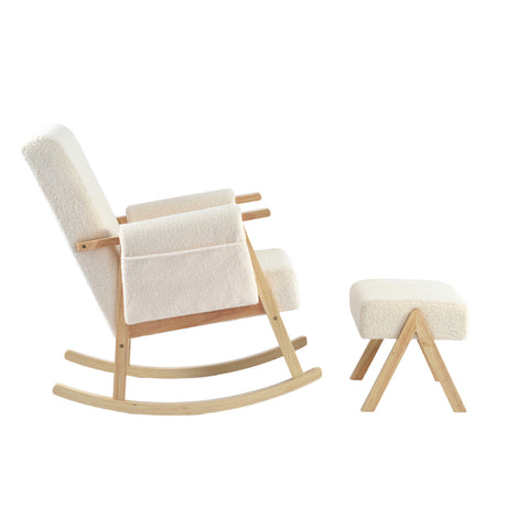 Bebe & Beyond Storyteller Nursing Chair & Stool - Off White 4