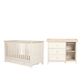 Bebe & Beyond Wandered Cot Bed & Dresser 2 Piece Nursery Furniture Set - Cashmere & Oak 4