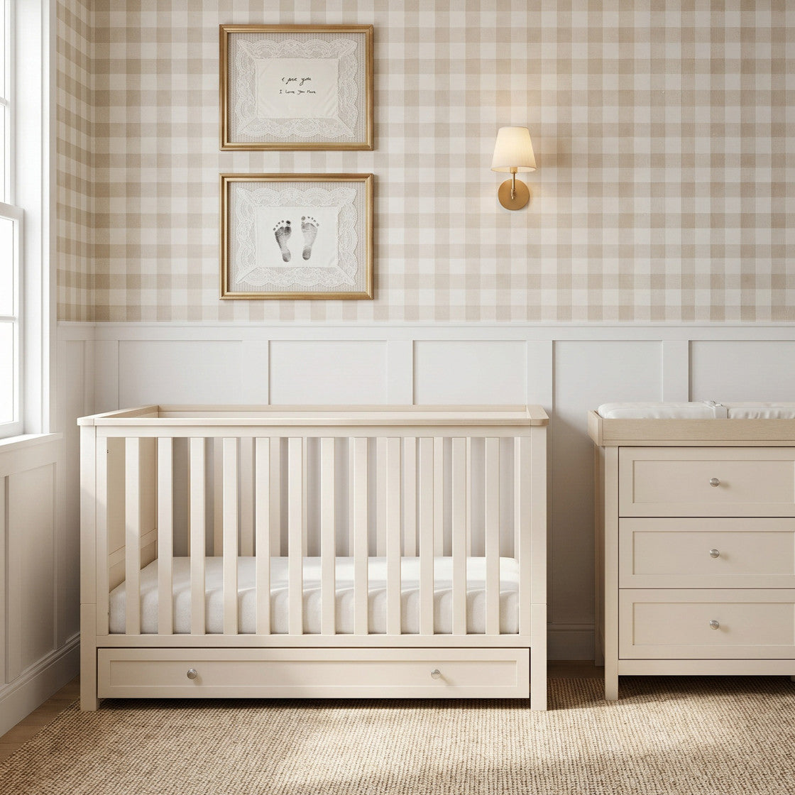 Bebe & Beyond Wanderer Cot Bed - Cashmere & Oak 1