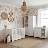 Bebe & Beyond Wanderer Cot Bed, Wardrobe & Dresser 3 Piece Nursery Furniture Set - White 1