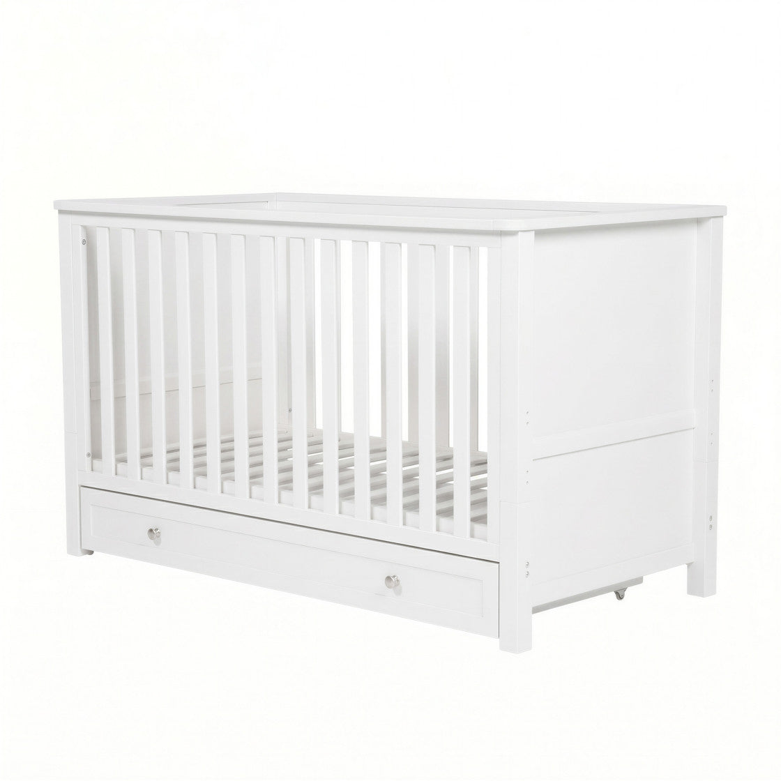 Bebe & Beyond Wanderer Cot Bed, Wardrobe & Dresser 3 Piece Nursery Furniture Set - White 13