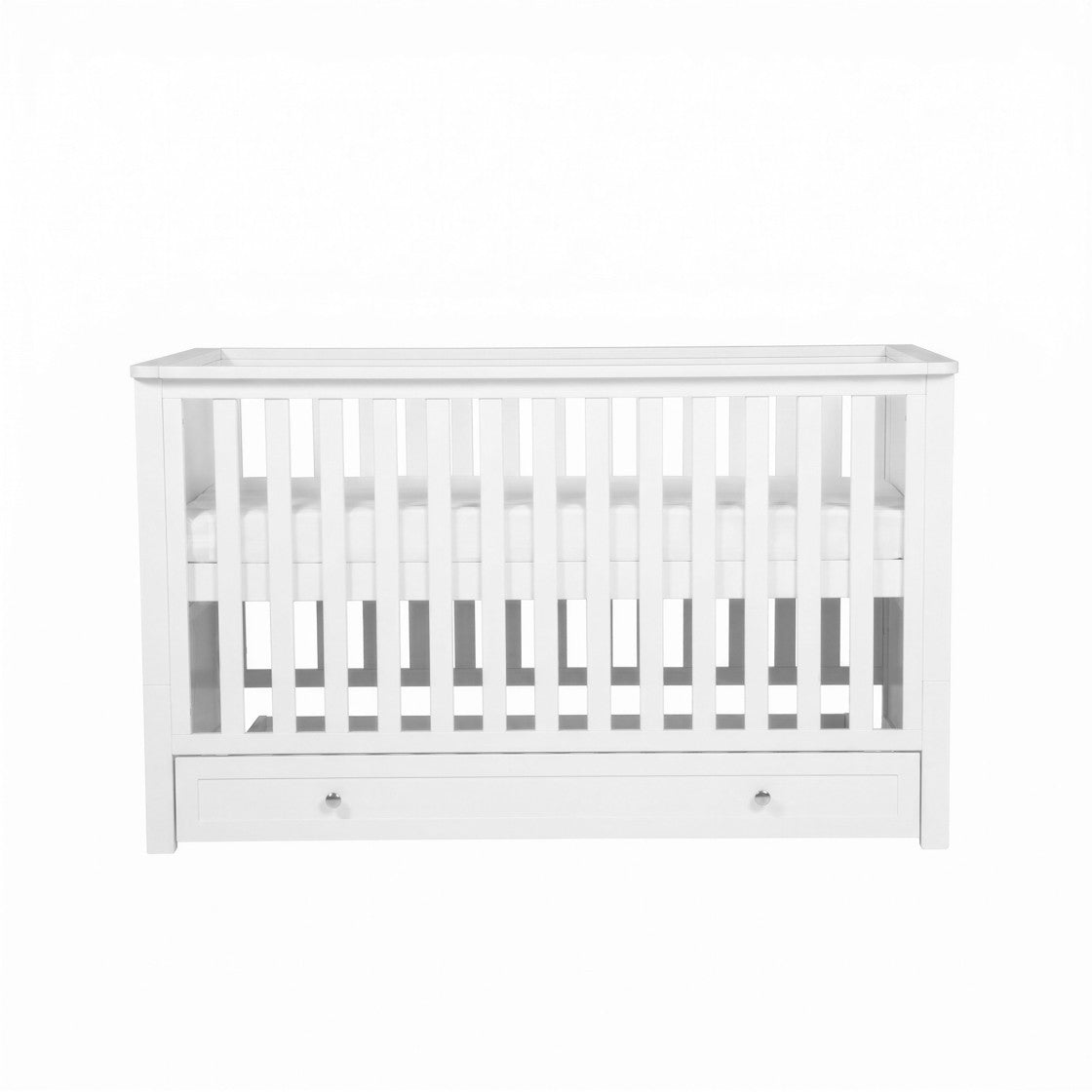 Bebe & Beyond Wanderer Cot Bed, Wardrobe & Dresser 3 Piece Nursery Furniture Set - White 14
