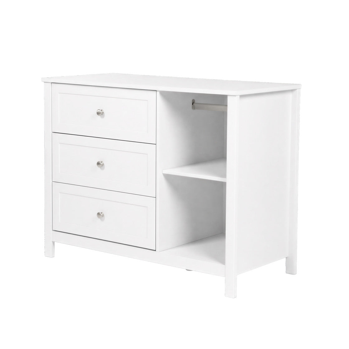 Bebe & Beyond Wanderer Cot Bed, Wardrobe & Dresser 3 Piece Nursery Furniture Set - White 24