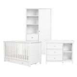 Bebe & Beyond Wanderer Cot Bed, Wardrobe & Dresser 3 Piece Nursery Furniture Set - White 5