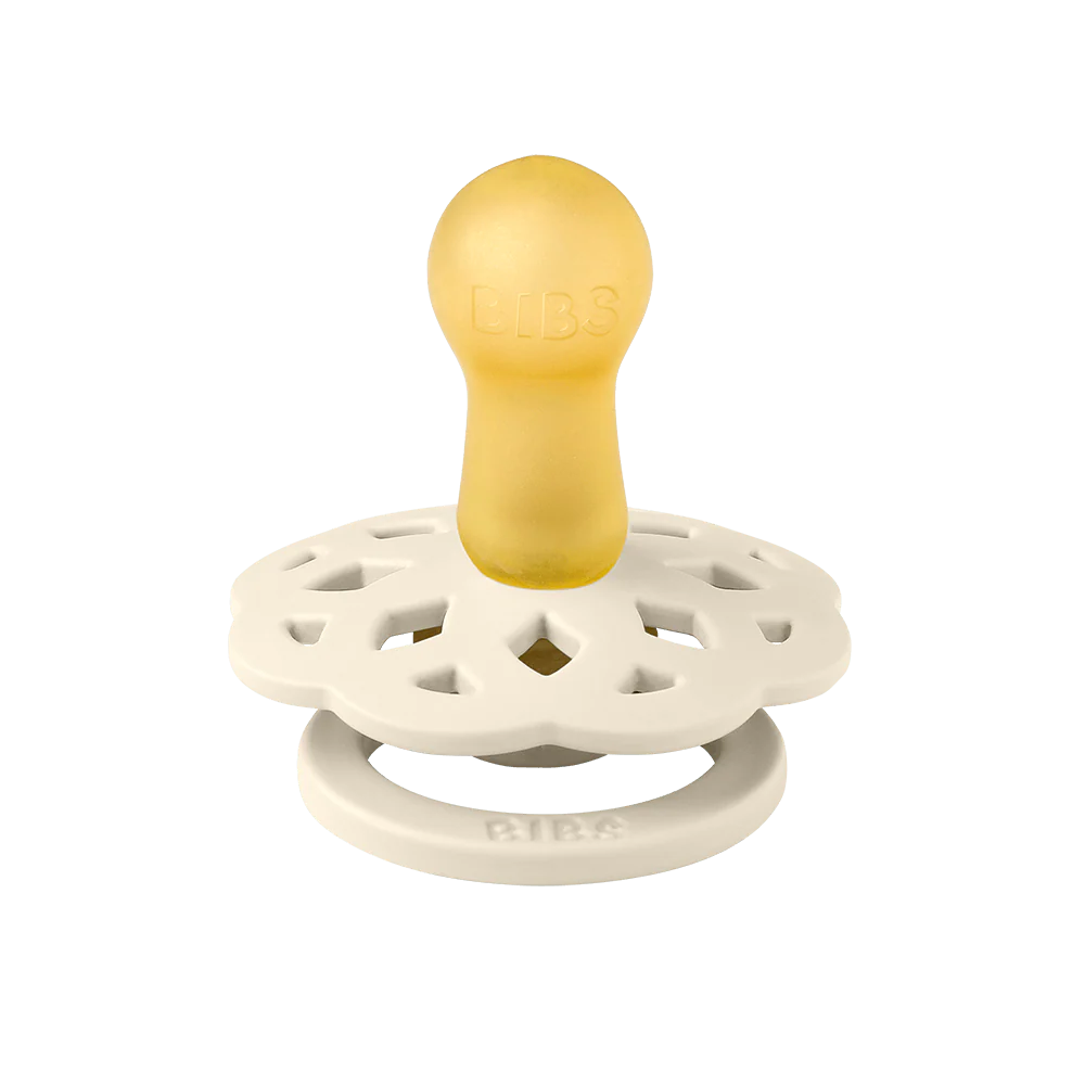BIBS Boheme Round Latex Pacifiers Size 2 – Ivory & Blush (2 Pack)