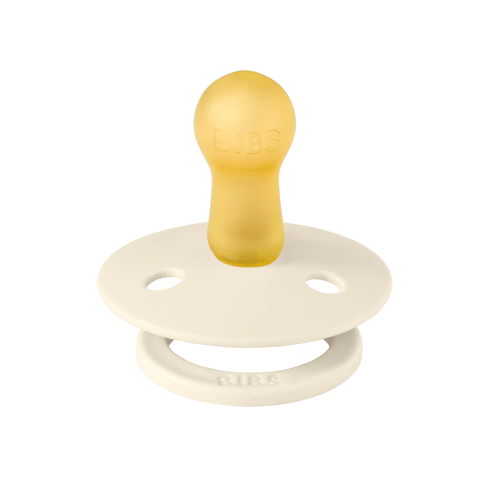 BIBS Colour Round Latex Pacifiers Size 1 –  Ivory & Sage (2 Pack)