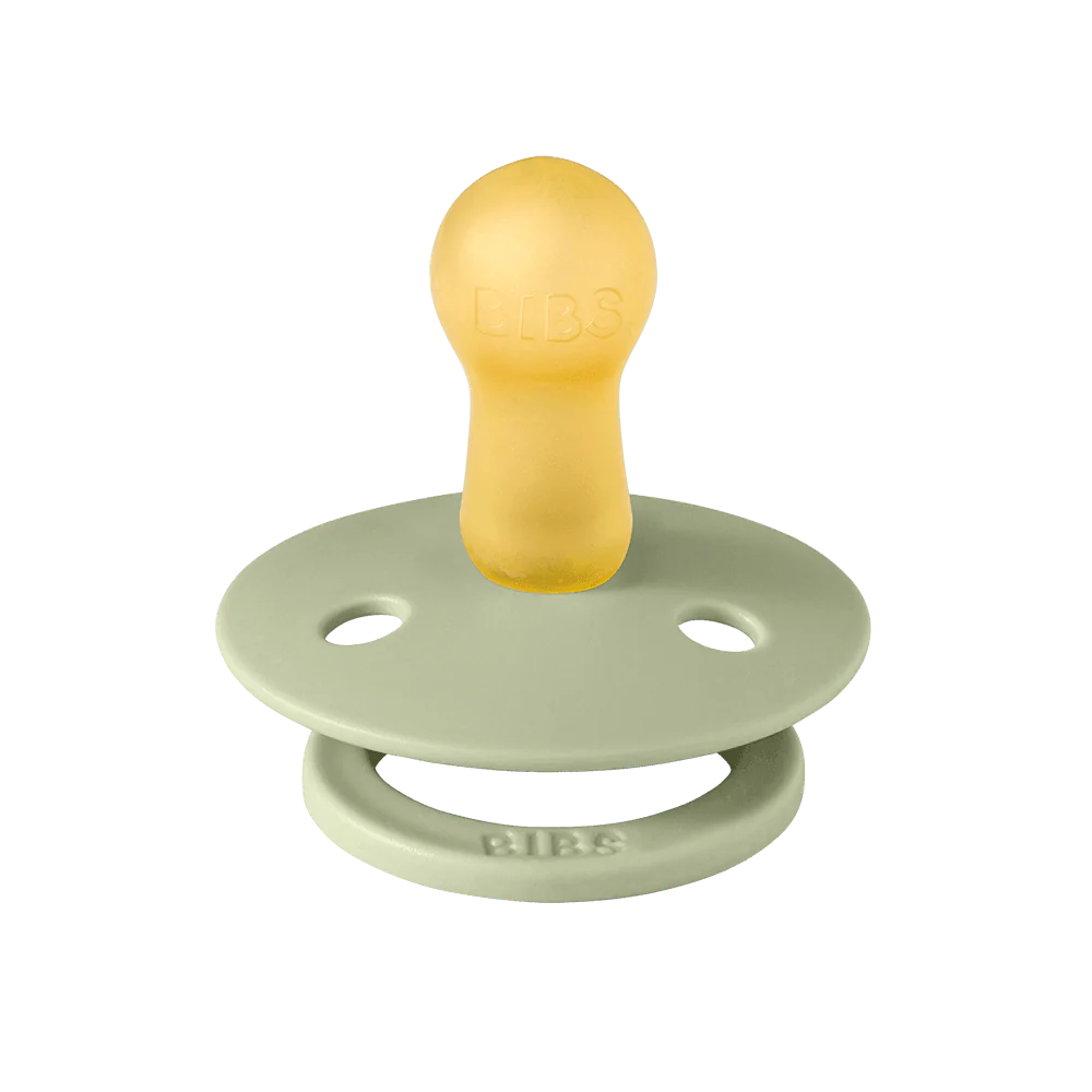 BIBS Colour Round Latex Pacifiers Size 1 – Sage & Hunter Green (2 Pack)