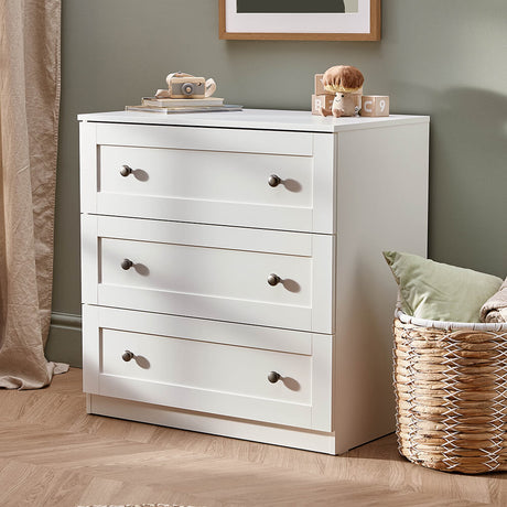 Silver Cross Bromley 2 Piece Nursery Furniture Set with Convertible Cot Bed to Toddler Bed & Dresser - White