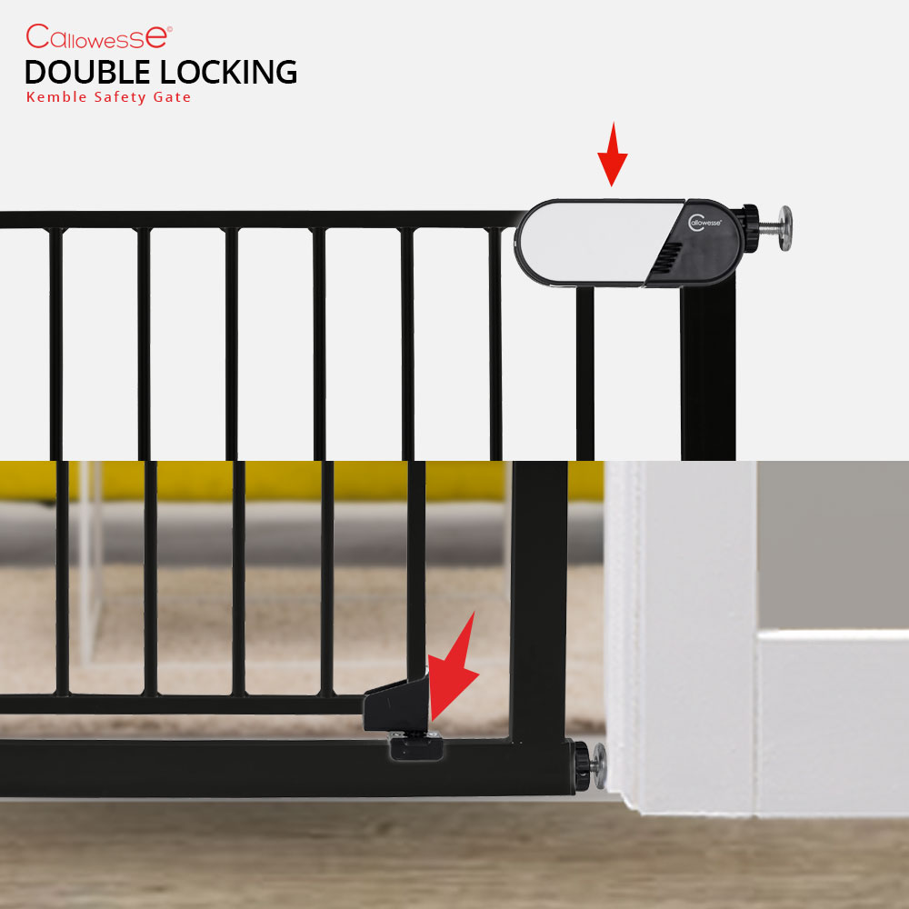 Callowesse Kemble Child & Pet Pressure Fit Safety Gate 75-82cm x H76cm - Black 2