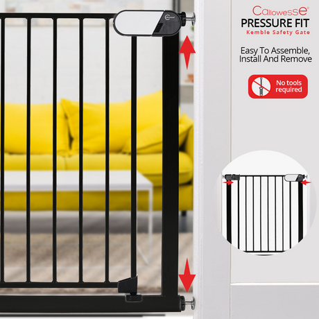 Callowesse Kemble Child & Pet Pressure Fit Safety Gate 75-82cm x H76cm - Black 4