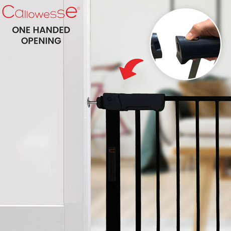 Callowesse Kuvasz Narrow Child & Pet Stair Gate 66-73cm x H76cm Suitable for Doors and Stairs - Black 4