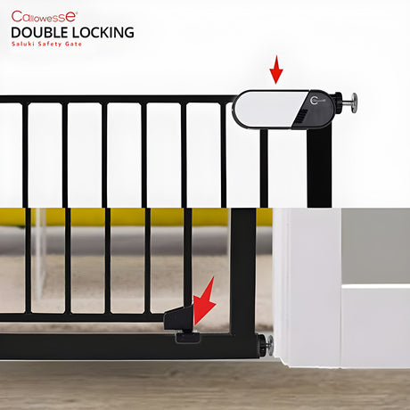 Callowesse Saluki Tall & Narrow Pressure Fit Child & Pet Safety Gate | 65-70cm x H96cm - Black 2