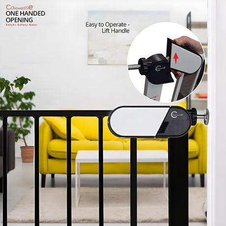 Callowesse Saluki Tall & Narrow Pressure Fit Child & Pet Safety Gate | 65-70cm x H96cm - Black 4