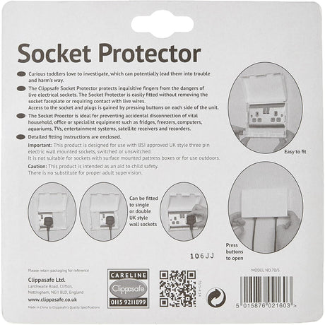 Clippasafe Double Electric Socket Cover - White 3