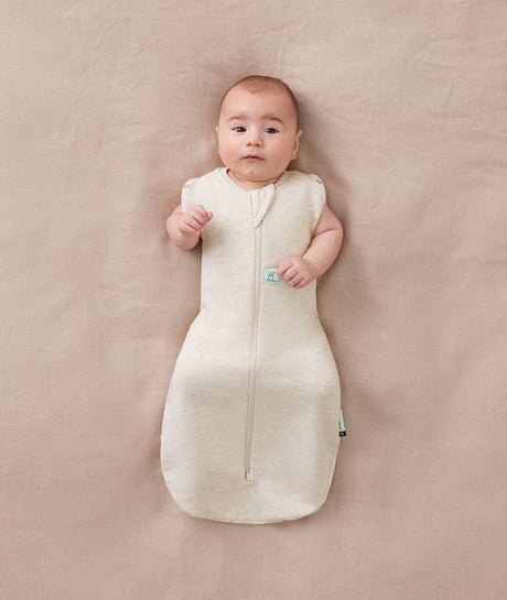 ergoPouch Organic All Year Swaddle Sleeping Bag | 1.0 Tog | 0-3 Months - Oatmeal