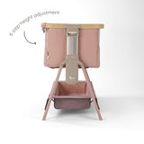Tutti Bambini Cozee Air 2 Bedside Crib - Drifted Oak & Blush