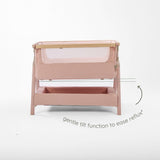Tutti Bambini Cozee Air 2 Bedside Crib - Drifted Oak & Blush