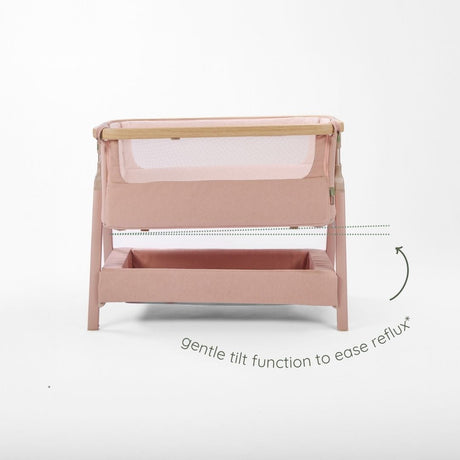 Tutti Bambini Cozee Air 2 Bedside Crib - Drifted Oak & Blush