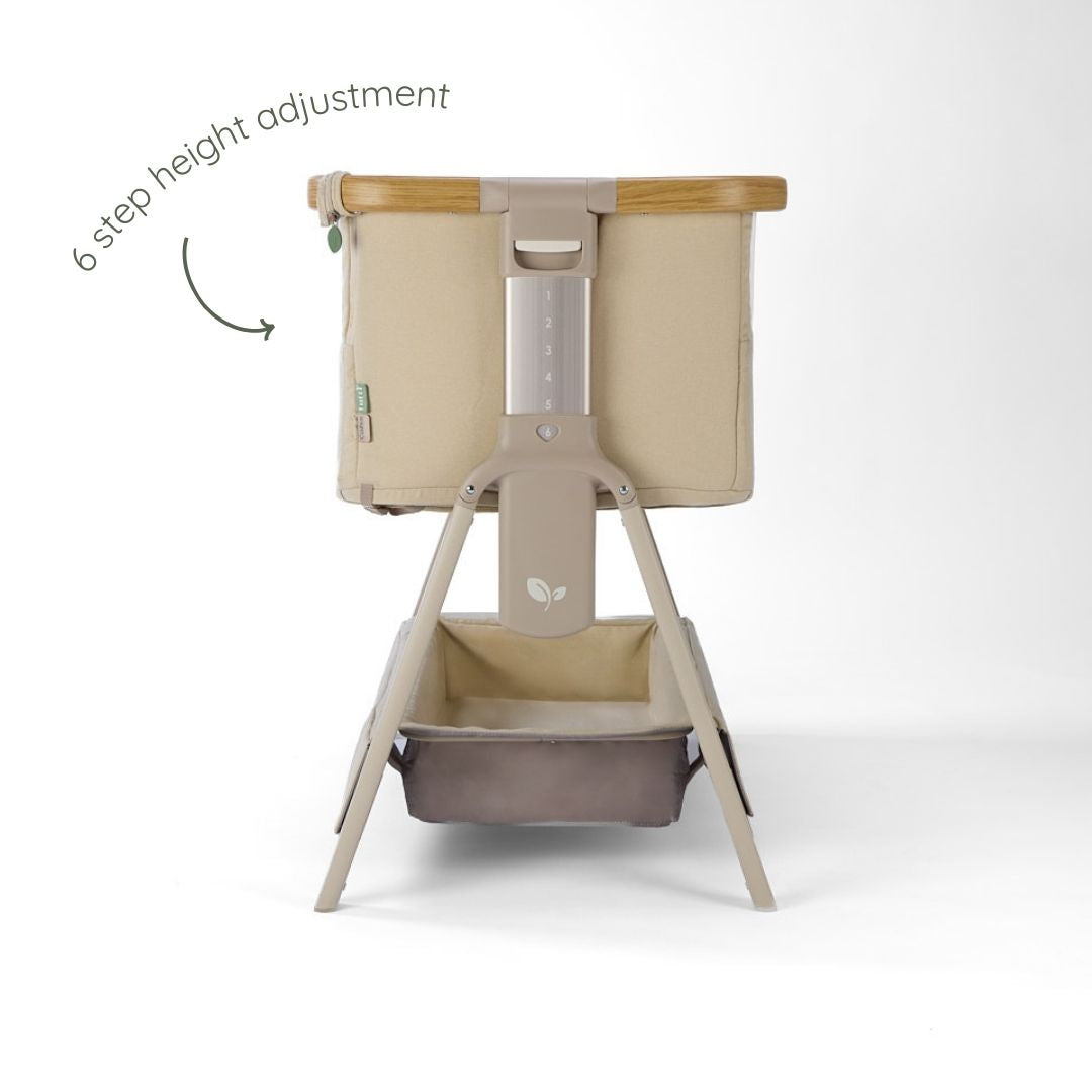Tutti BambiniCozee Air 2 Bedside Crib - Toasted Oak & Sand