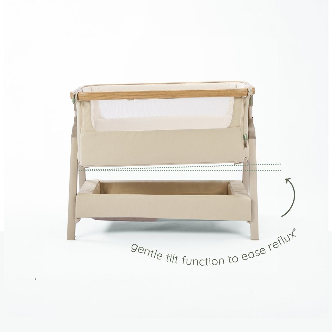 Tutti BambiniCozee Air 2 Bedside Crib - Toasted Oak & Sand