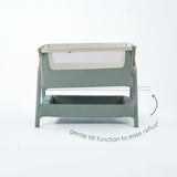 Tutti BambiniCozee Air 2 Bedside Crib - Whitewash & Kelp