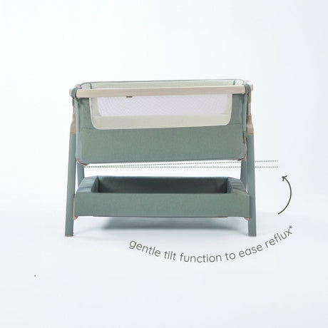 Tutti BambiniCozee Air 2 Bedside Crib - Whitewash & Kelp