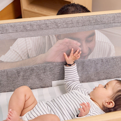 Tutti Bambini Cozee Air Bedside Crib - Oak & Charcoal
