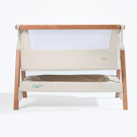 Tutti Bambini Cozee Air Bedside Crib - Scandinavian Walnut & Ecru