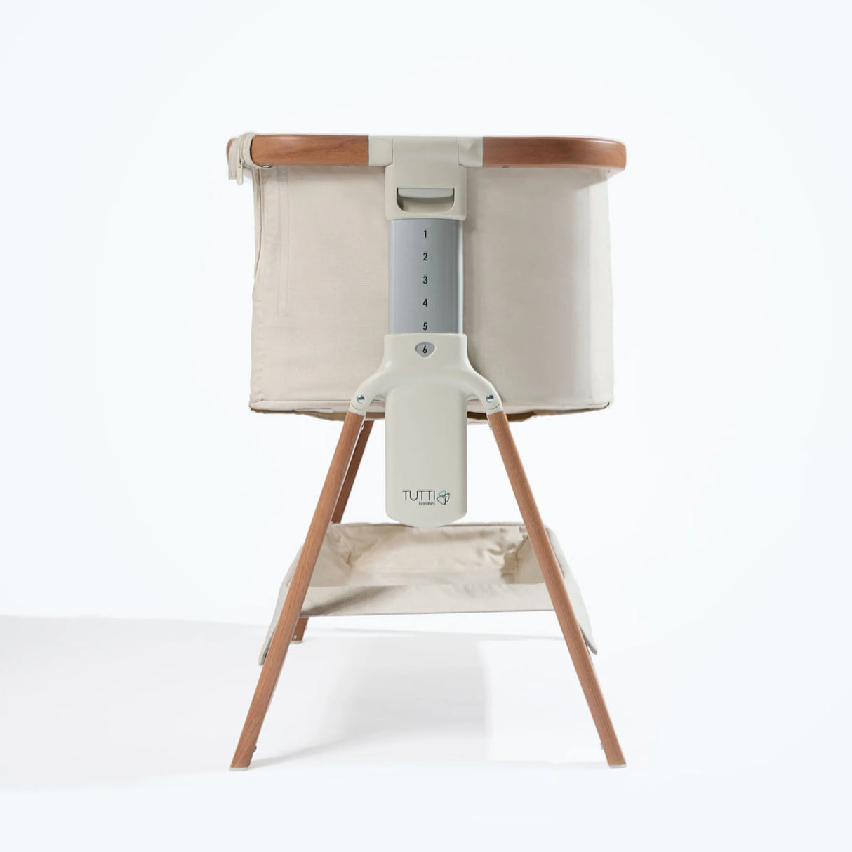 Tutti Bambini Cozee Bedside Crib - Scandinavian Walnut & Ecru